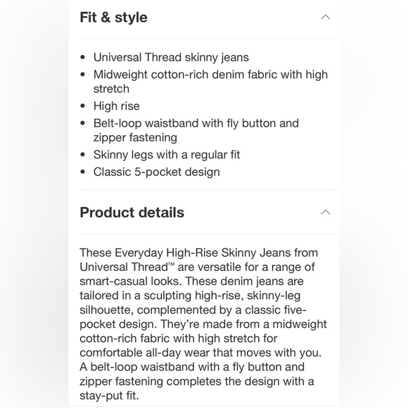 TARGET Universal Thread Women's Skinny Jeans Medium Blue 10 / 30 regular length - Picture 14 of 17